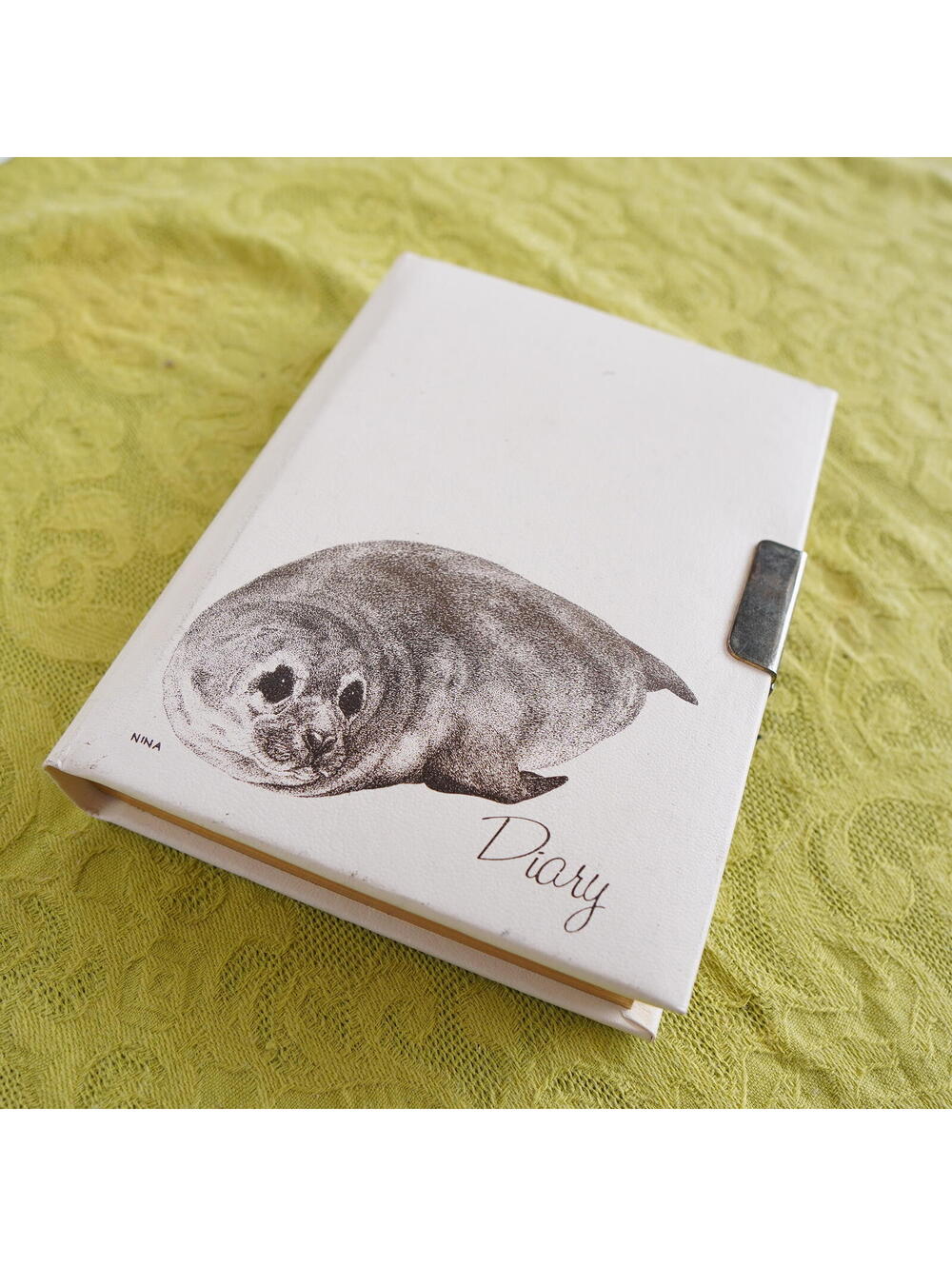 Vintage Journal Notebook Diary Lock Whimsical Seal Gilded Pages